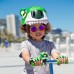 фото шлема Crazy Safety Green Tiger 2017 на голове у девочки спереди