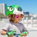 фото шлема Crazy Safety Green Tiger 2017 на голове у девочки сбоку