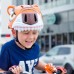 фото шлема Crazy Safety Orange Tiger 2017 на голове у мальчика спереди
