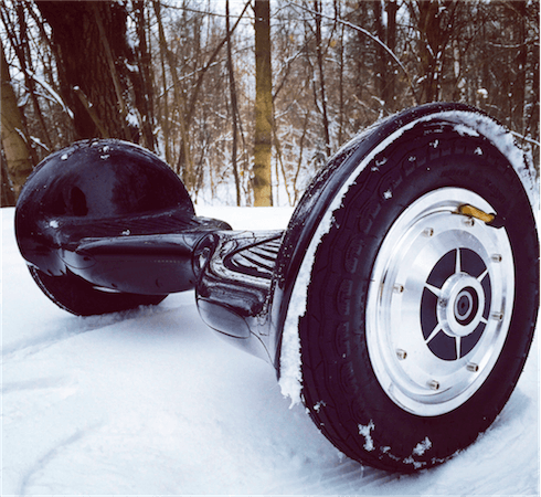 Гироскутер зимой с 10ти дюймовыми колесами 